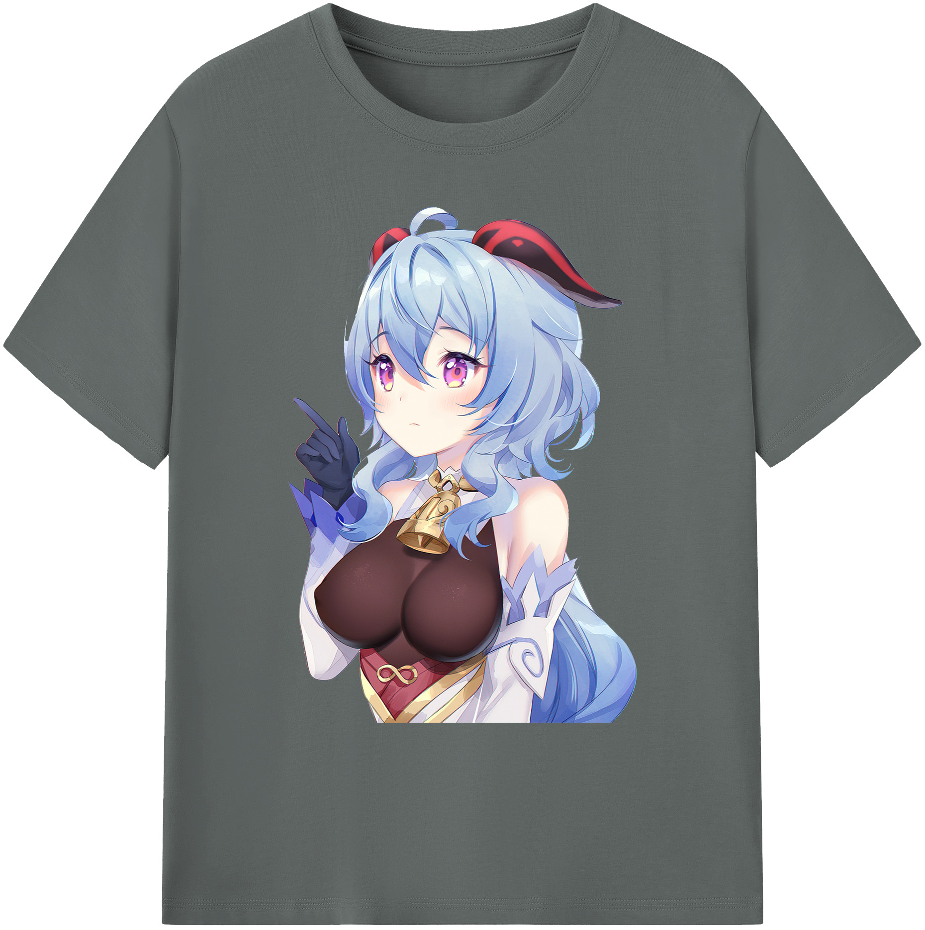げんし神 甘雨 かんう genshin Ganyu 綿100％ メンズ半袖Tシャツ｜肌触りやわらか＆通気性